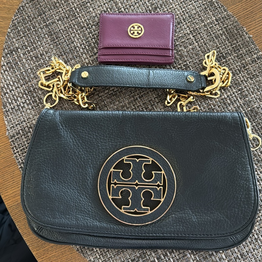 TORY BURCH Leather Chain-Link Crossbody Bag
